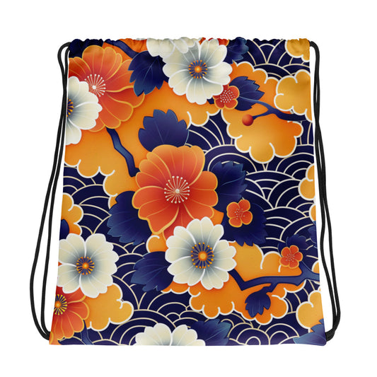 Chinoiserie Design Drawstring Bag