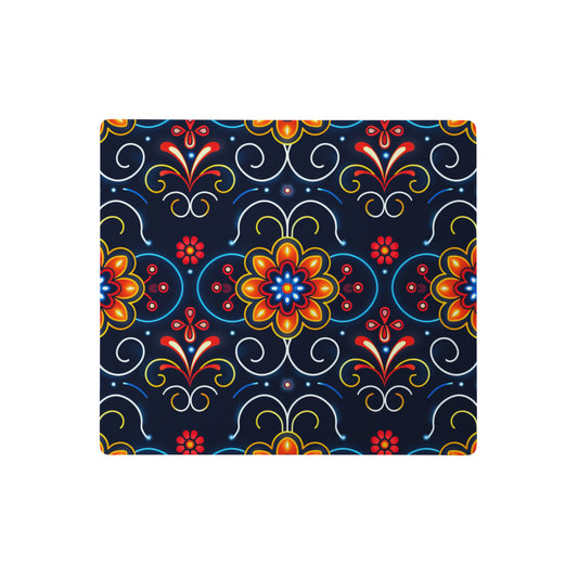 Neon Floral Gaming Mouse Pad