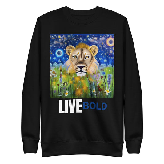 "Live Bold-7"  Lion Blue Unisex Premium Sweatshirt