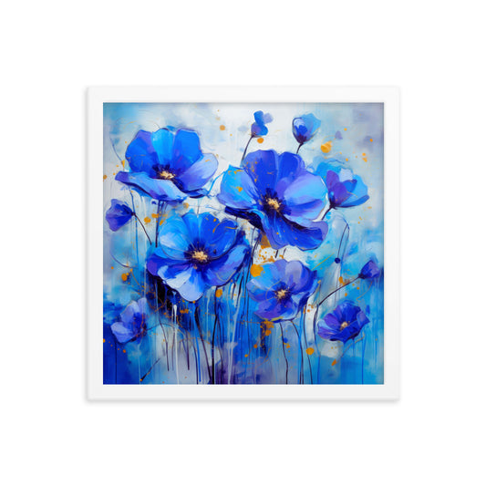 Blue Abstract Floral